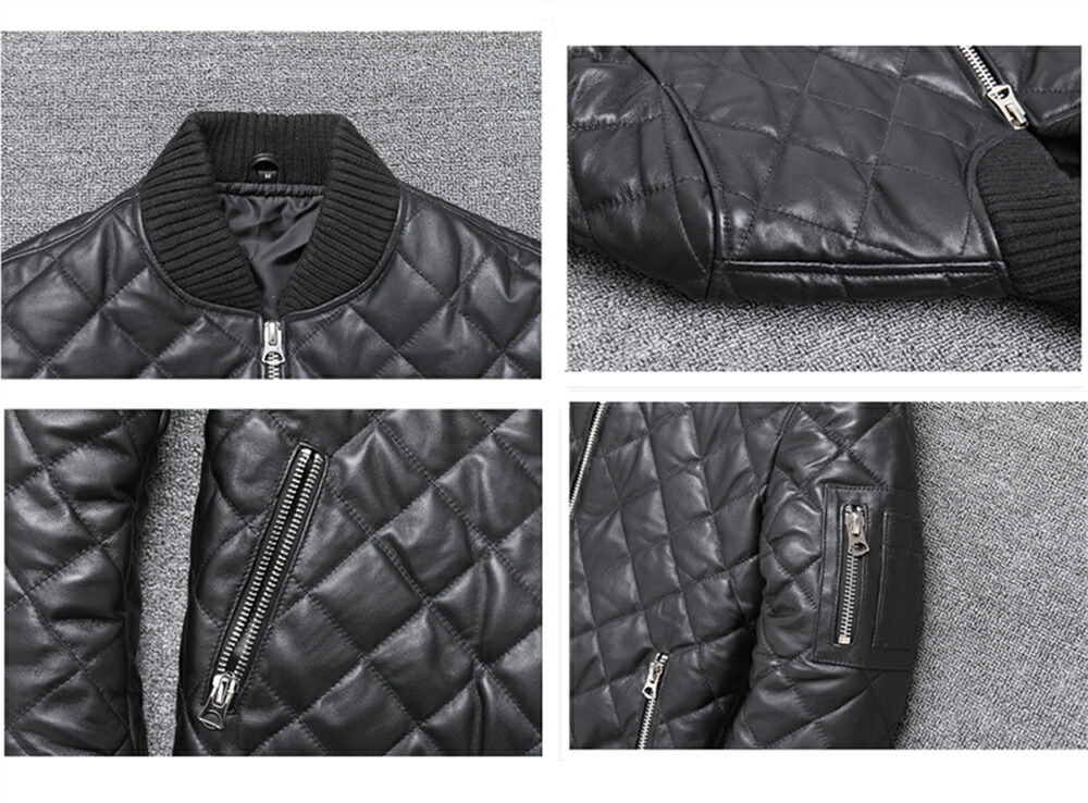 楽天市場】本革ジャケット 中綿 キルティングジャケット 革ジャン 本革