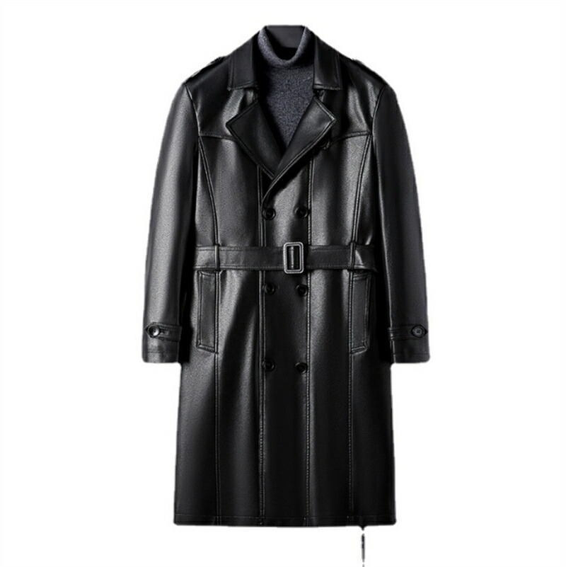 楽天市場】レザーコート トレンチコート ロング丈 革 ロングコート 革