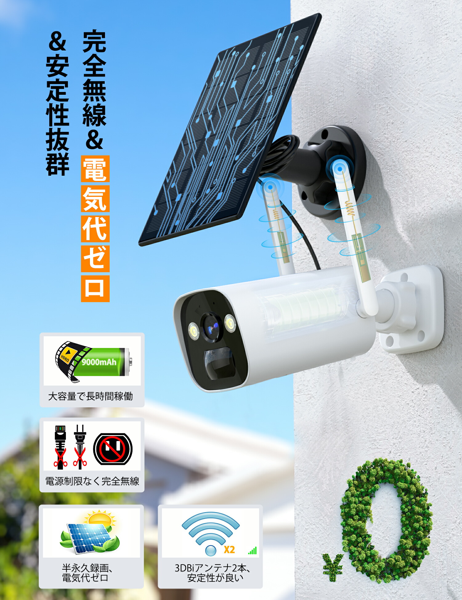 楽天市場】☆限定15％OFFクーポン！☆防犯カメラ 4台セット ソーラー