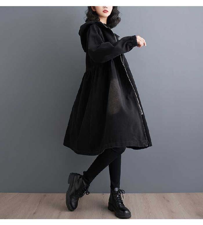 楽天市場】トレンチコート ロングコート フード付き レディース ロング