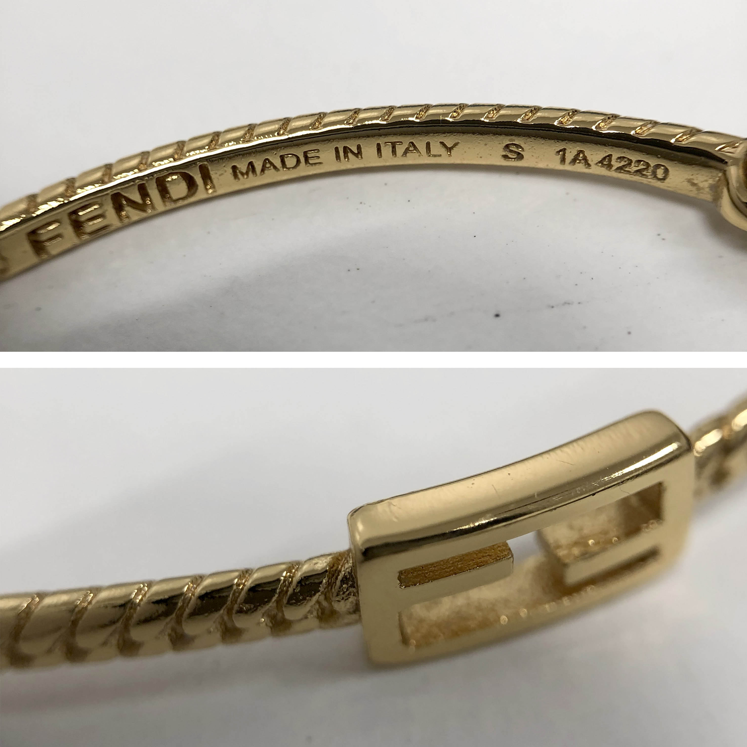 FENDI】FFバゲット ブレスレット OB3823 Lサイズ 箱付き FENDI】FF