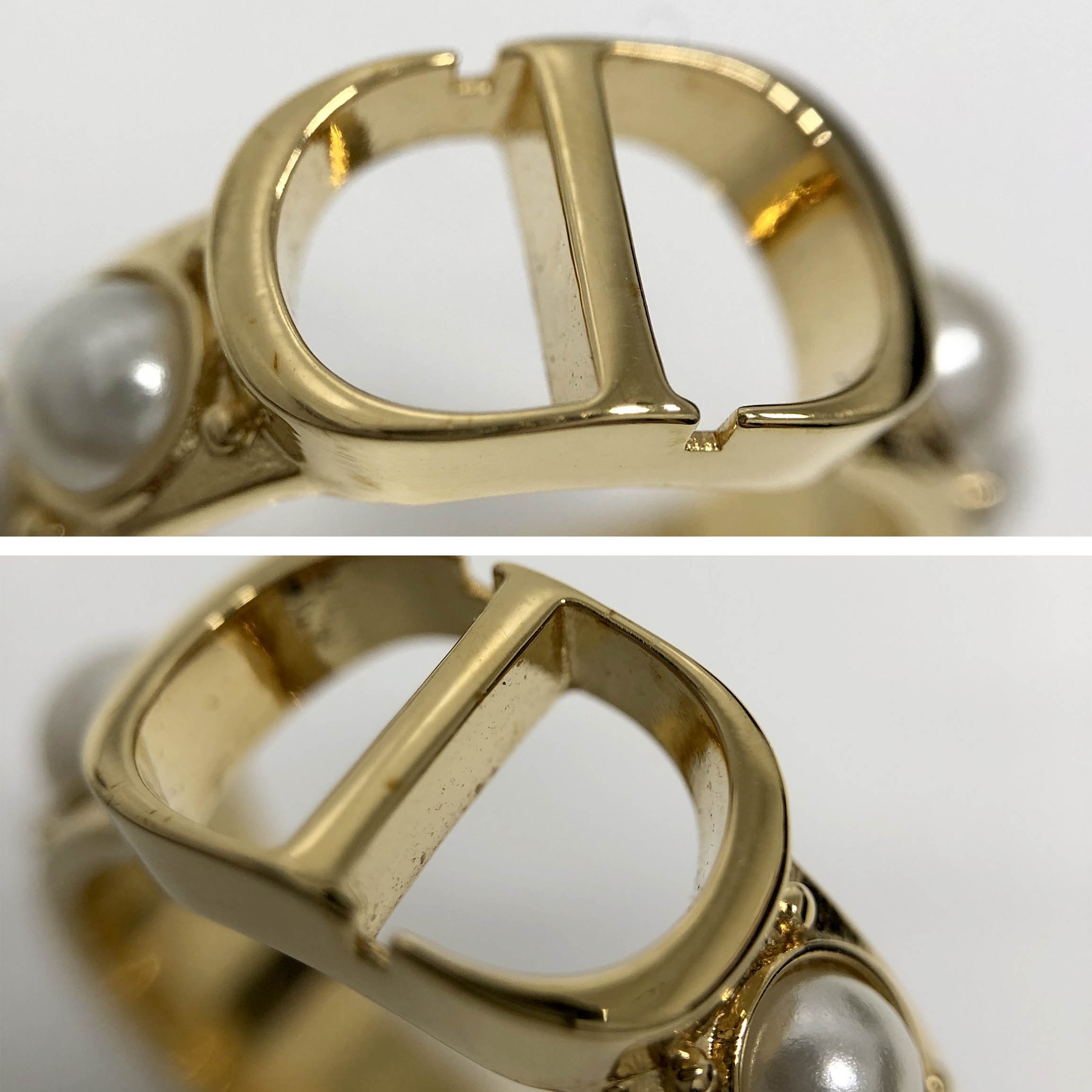 楽天市場】Christian Dior□ 30 モンテーニュ パール ロゴ リング M