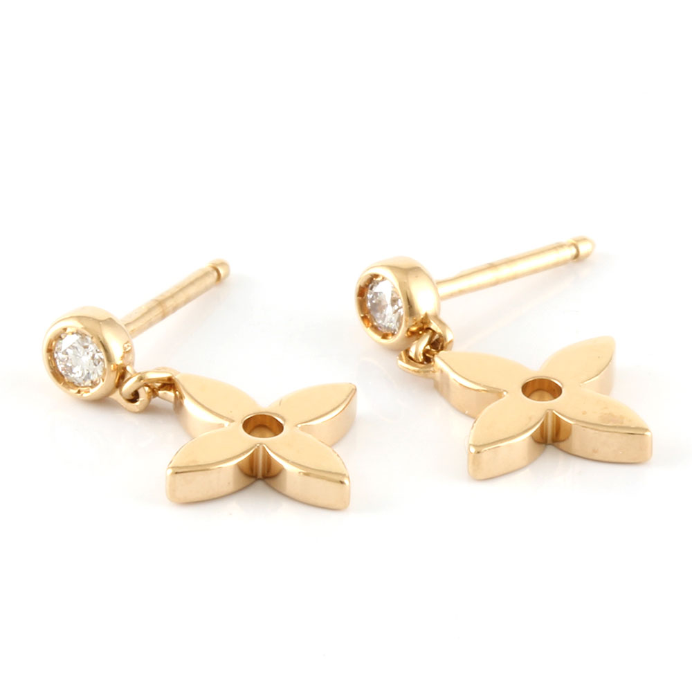 楽天市場】ルイヴィトン LOUIS VUITTON 両耳 ピアス 18金 ダイヤモンド