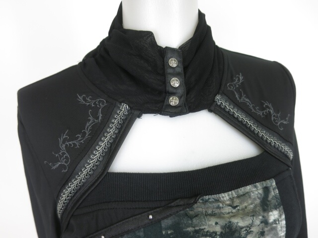 楽天市場】Ozz Croce / スチームパンク柄切替ハイネック長袖カットソー