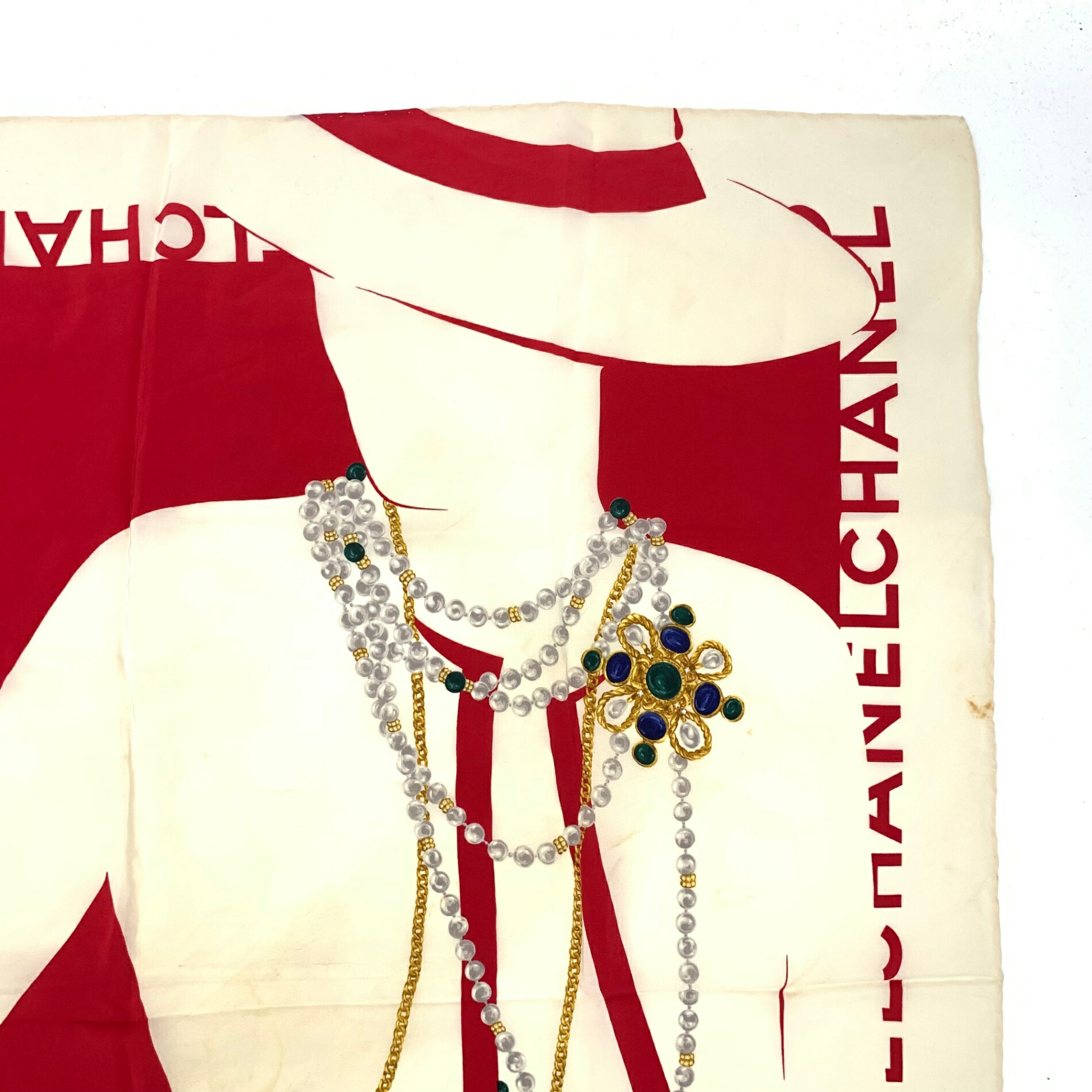 楽天市場】CHANEL シャネル スカーフ マドモアゼル シルエット レッド