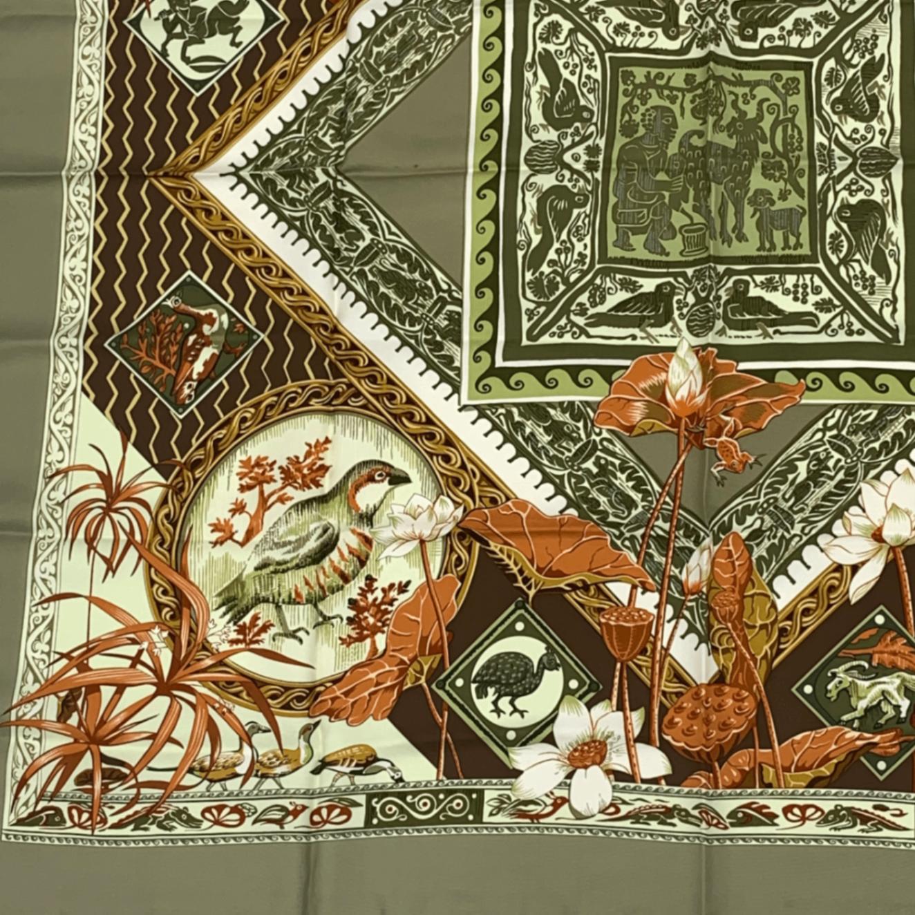 楽天市場】美品 HERMES エルメス カレ90 シルク スカーフ LE JARDIN