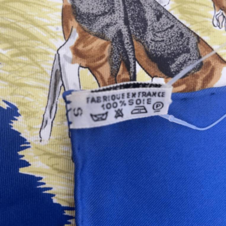 楽天市場】HERMES エルメス カレ90 LE LAISSER COURRE 猟犬 ブルー