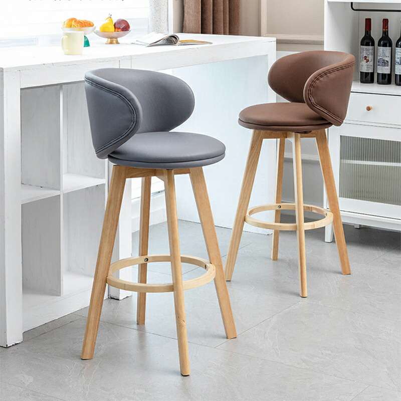 楽天市場】カウンターチェア 360度回転 足置き付き 木製 カウンター