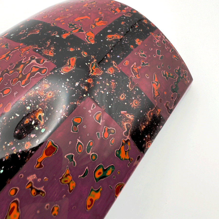 楽天市場】【 津軽塗 胴掛 -貝入り塗分け- 紫紐付) 】津軽三味線用 胴