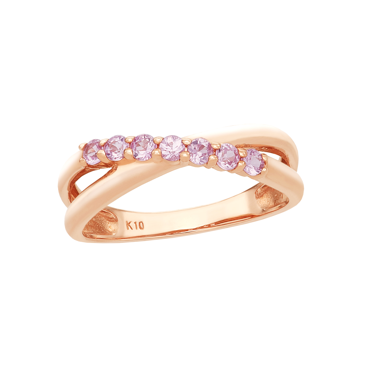 楽天市場】K10ピンクゴールドピンクサファイアリング（ピンキーリング