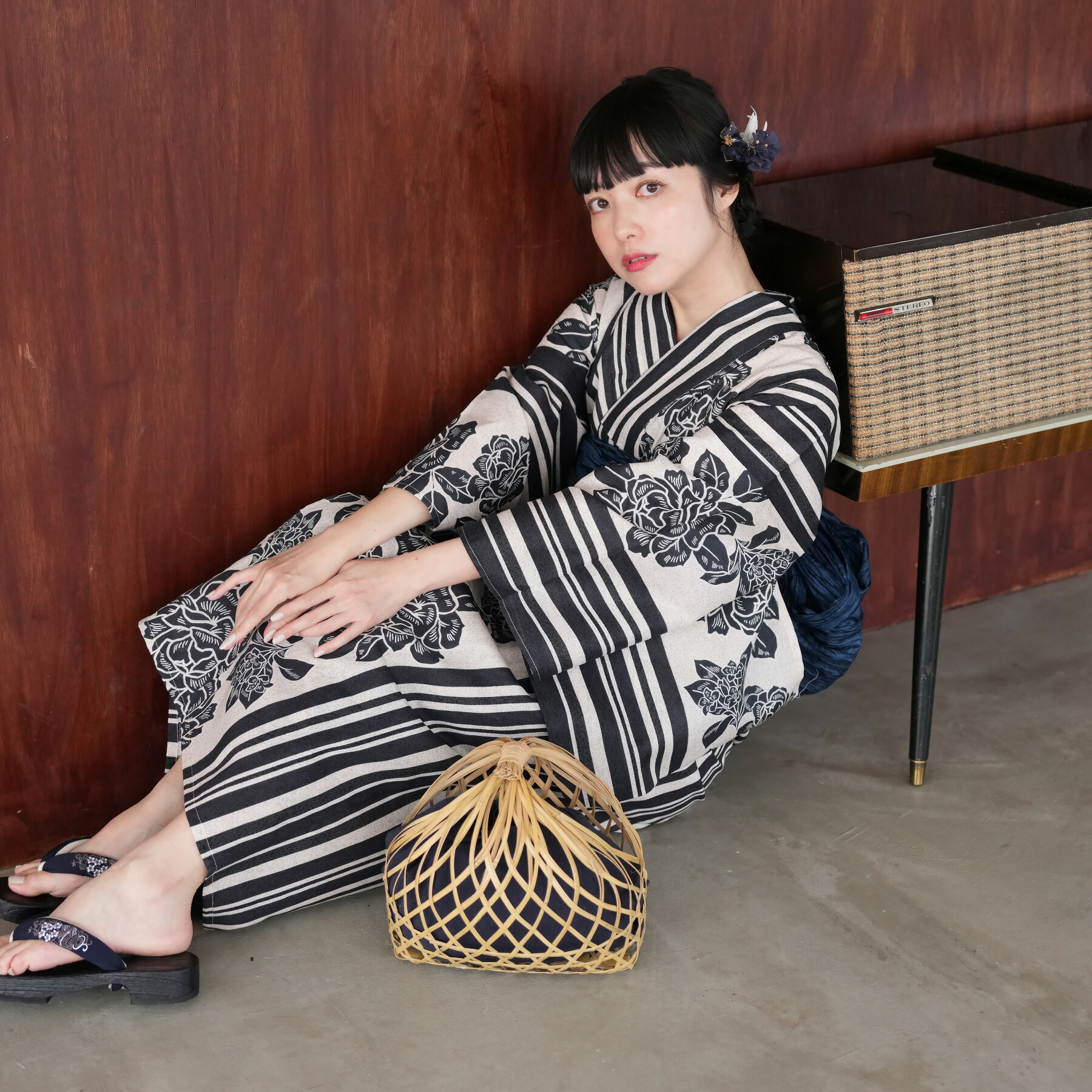 楽天市場】【ニコアンティーク 高級変わり織 浴衣3点セット 大正浪漫