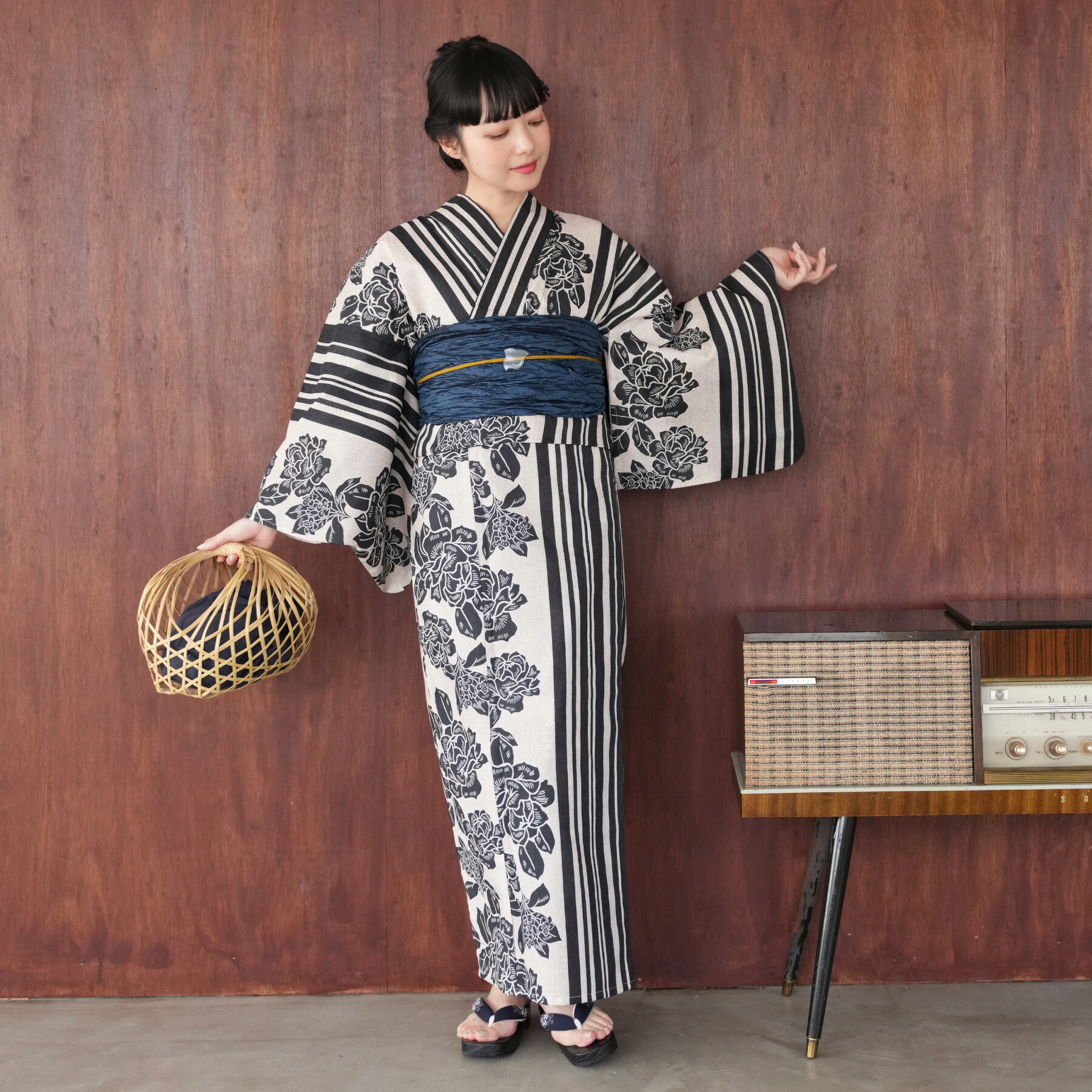 楽天市場】【ニコアンティーク 高級変わり織 浴衣3点セット 大正浪漫
