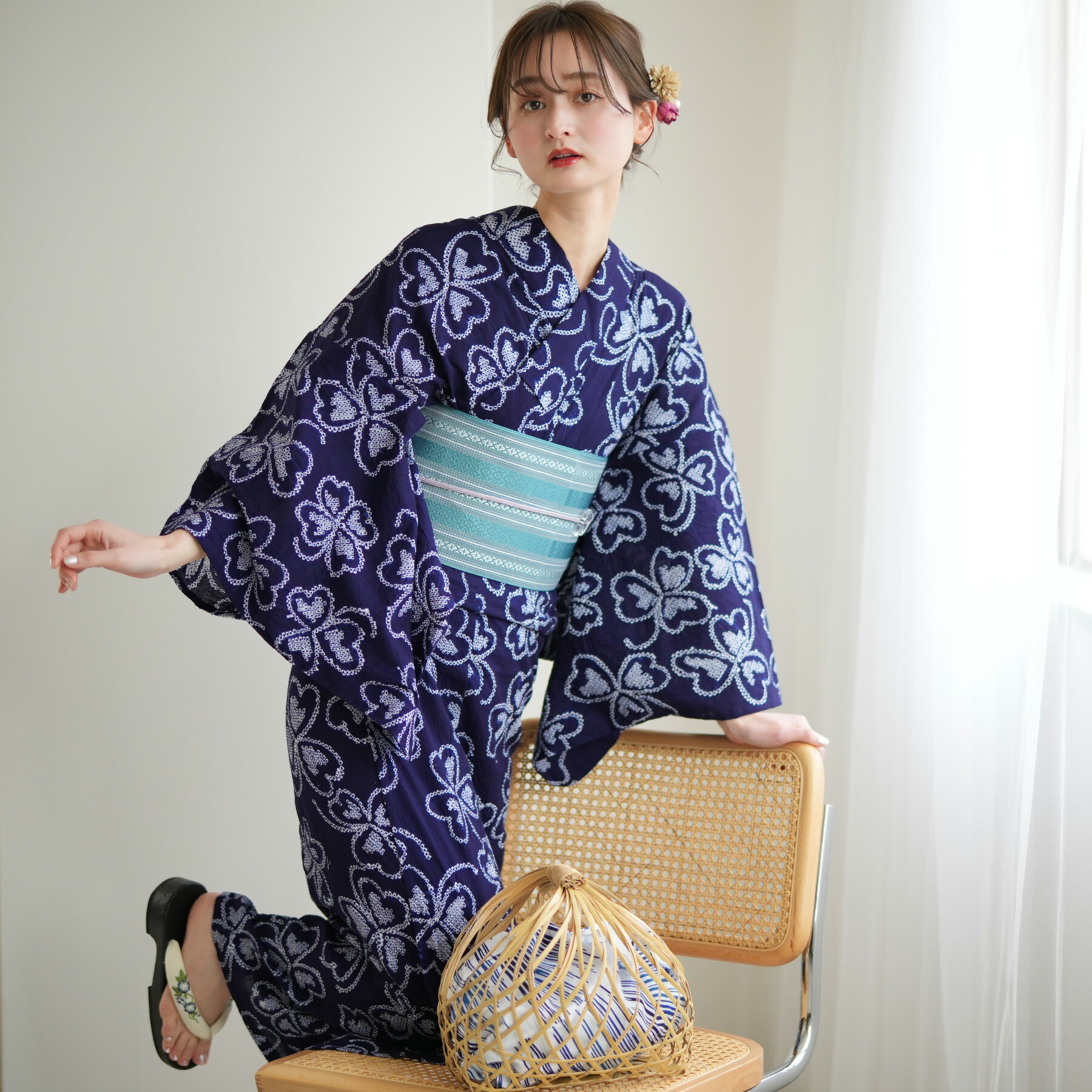 楽天市場】【20％OFF】【utatane 有松絞り 浴衣3点セット 藍色に隠れる