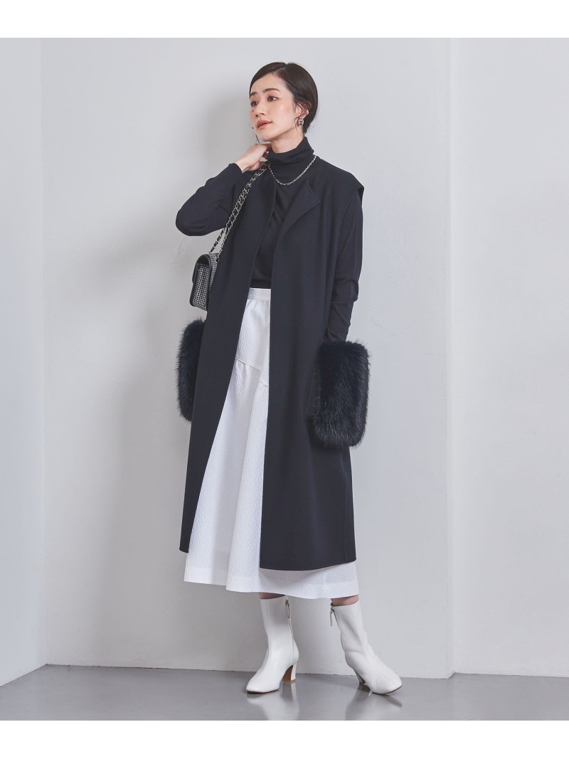 楽天市場】【SALE／60%OFF】リバー ノーカラー フェイクファーポケット