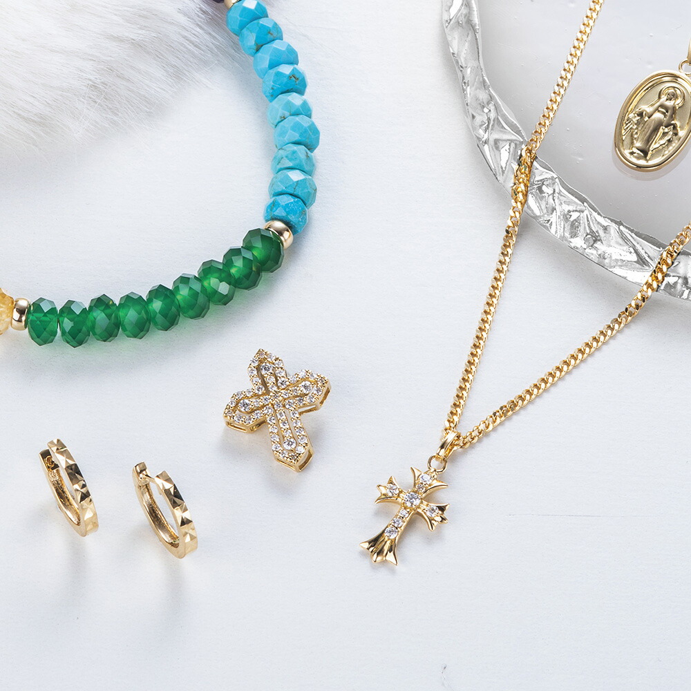 楽天市場】18金 クロス ペンダントトップ ネックレス メンズ イエロー