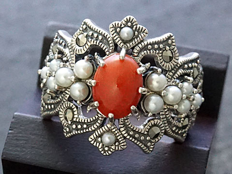 楽天市場】【Rokuzan/碌山】 Silver925/地中海珊瑚(8x6mm)/シード