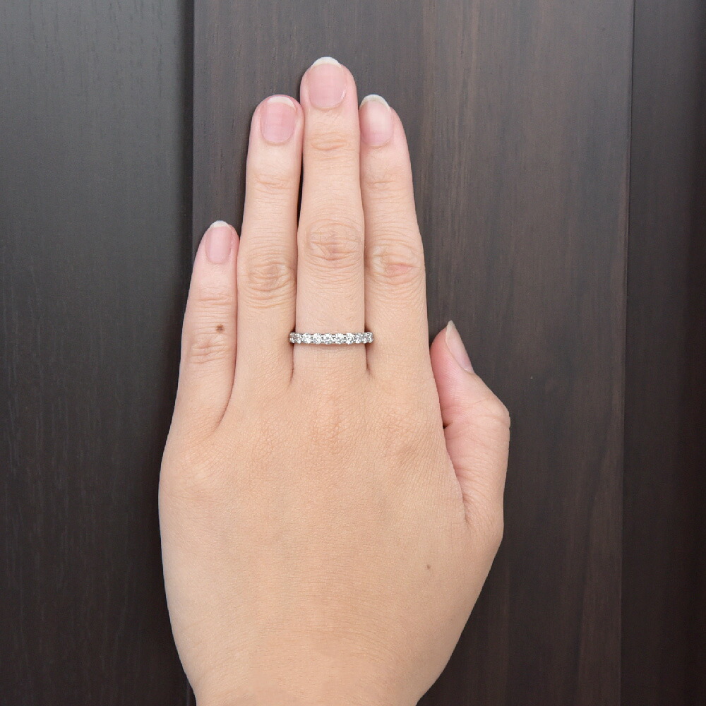 楽天市場】1カラット ダイヤモンド ハーフエタニティ リング K18 Pt950