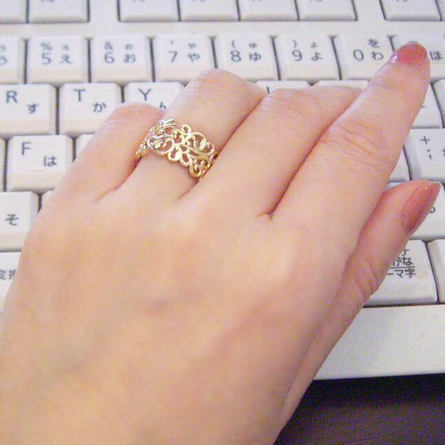 楽天市場】K18 リング 指輪 アラベスク模様（L）地金 品番MA-0202 3月