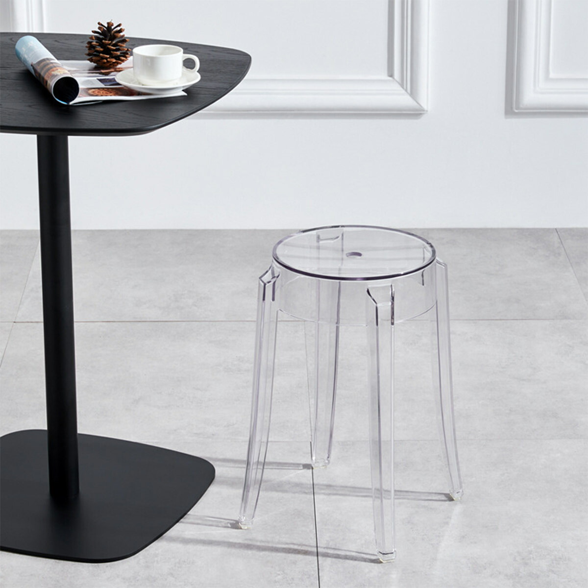 楽天市場】[高さ46cm] VeroMan クリアスツール スツール クリアチェア