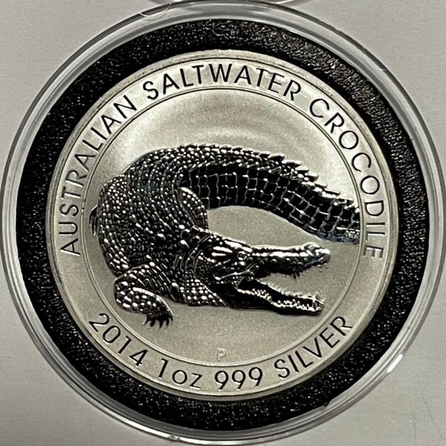 オーストラリア地図型銀貨 クロコダイル ワニ 1オンス純銀 シルバー