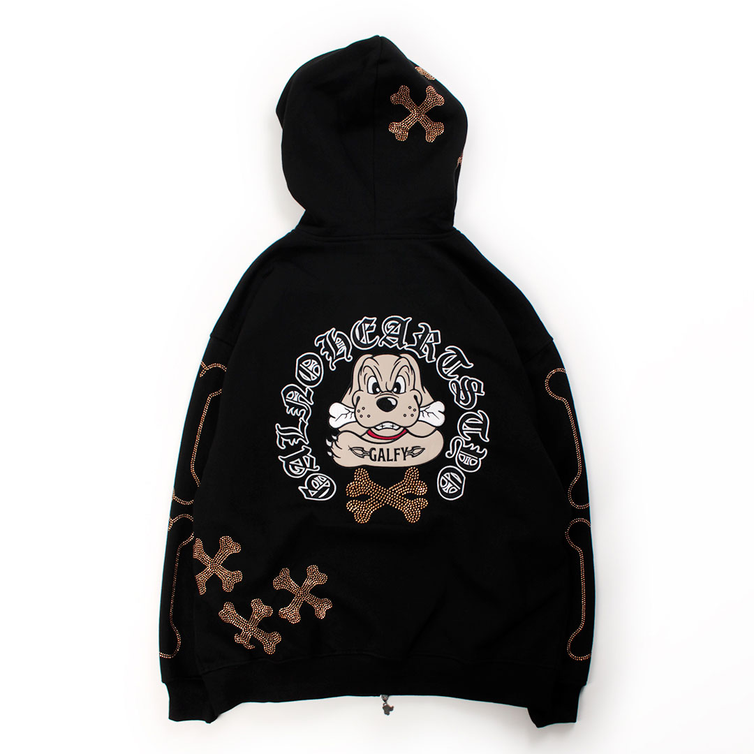 楽天市場】ガルフィー GALFY ピカピカ骨骨パーカー 153077 WHITE BLACK