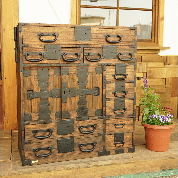 楽天市場】和箪笥 チェスト アンティーク リビング キャビネット 無垢