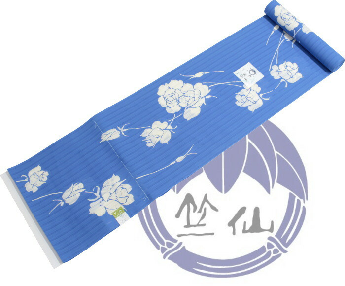 楽天市場】竺仙 浴衣 ちくせん 反物 ゆかた 綿絽 かげろう 地染 スカイ