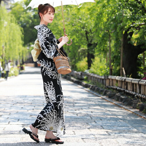 楽天市場】浴衣 セット レトロ 高級変わり織り綿浴衣3点セット「黒地に