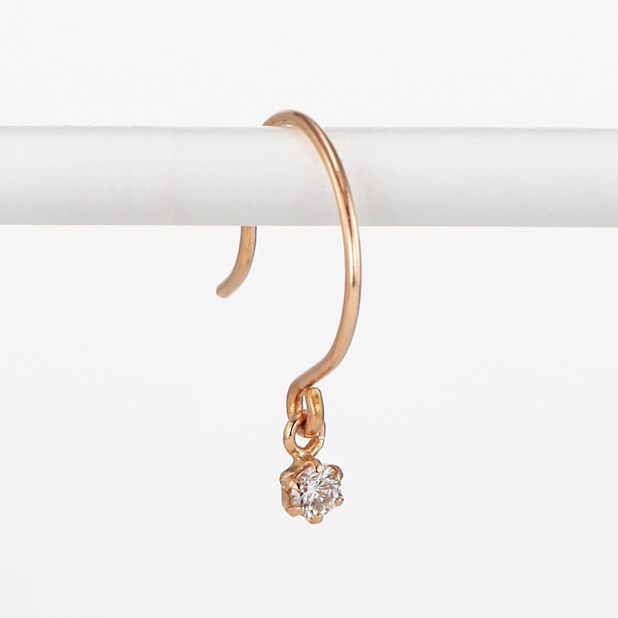 楽天市場】ダイヤモンド ピアス 片耳用 フック プラチナ K18 イエロー