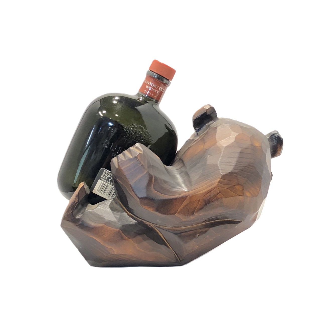 楽天市場】サントリー ボトルホルダー 木彫りの熊 オールド ウィスキー
