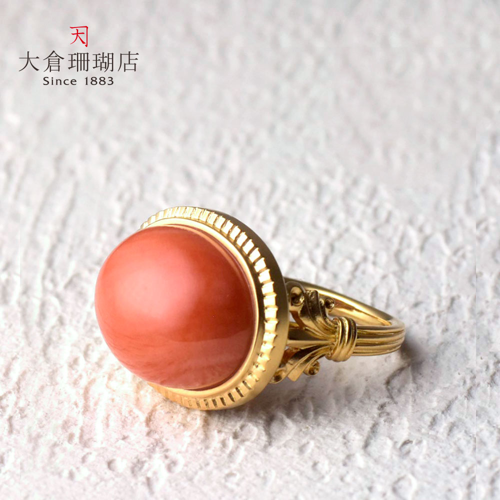 楽天市場】モモイロ珊瑚 リング さんご サンゴ K18 18金 ゴールド