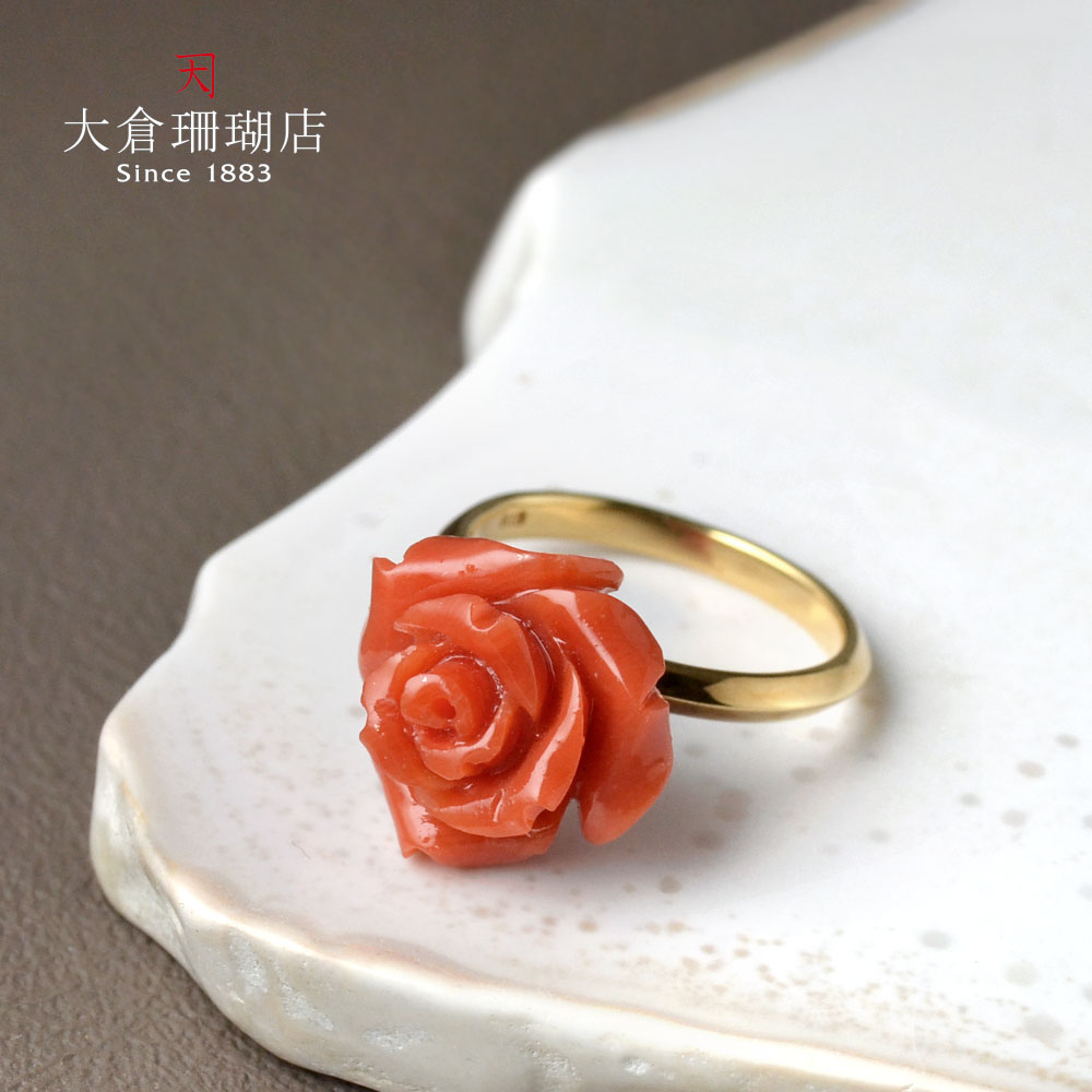 楽天市場】胡渡り珊瑚 リング 指輪 地中海 サンゴ さんご K18 18金