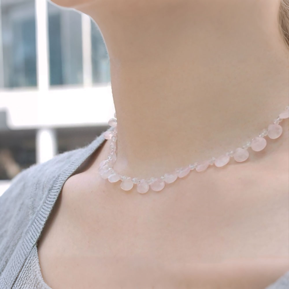 楽天市場】ローズクォーツ ムーンストーン ネックレス フェルスパー