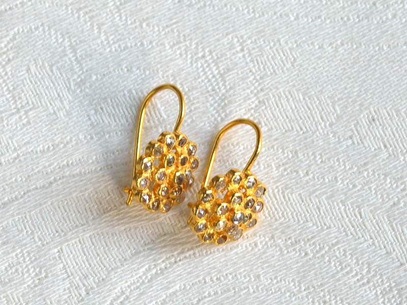 楽天市場】ブラウンダイヤ ピアス 18金 K18 インド製 天然石 ユキコ