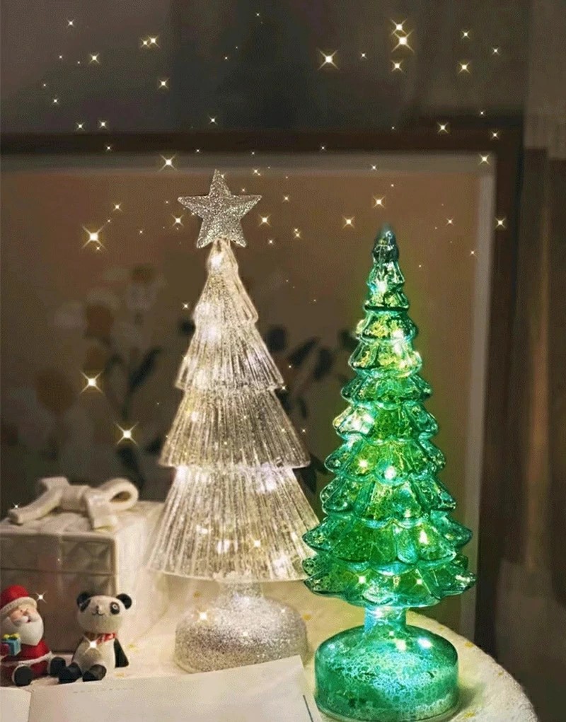 楽天市場】ガラス クリスマスツリー LED クリスマス 飾り LEDライト