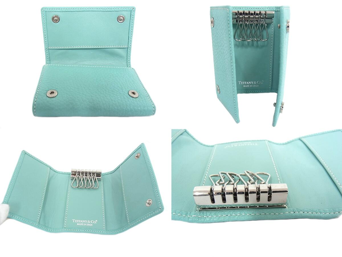 楽天市場】ティファニー TIFFANY＆CO キーケースレザー ブルー 6連 6本