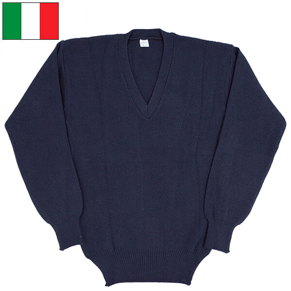 楽天市場】イタリア軍 Vネックセーター ネイビー デッドストック