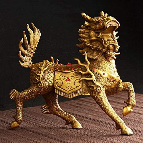 風水 麒麟 置物 銅製一対 雌雄 風水 開運 魔除け 聖獣 置物 縁起神社 寺社