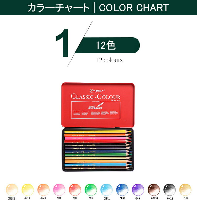 楽天市場】油性色鉛筆 36色セット 120色 72色 48色 24色 12色 油性