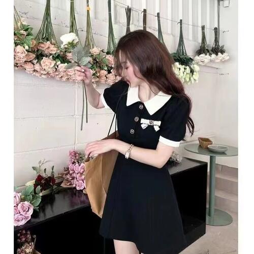 楽天市場】バイカラーミニ ワンピース リボン 春夏 きれいめ