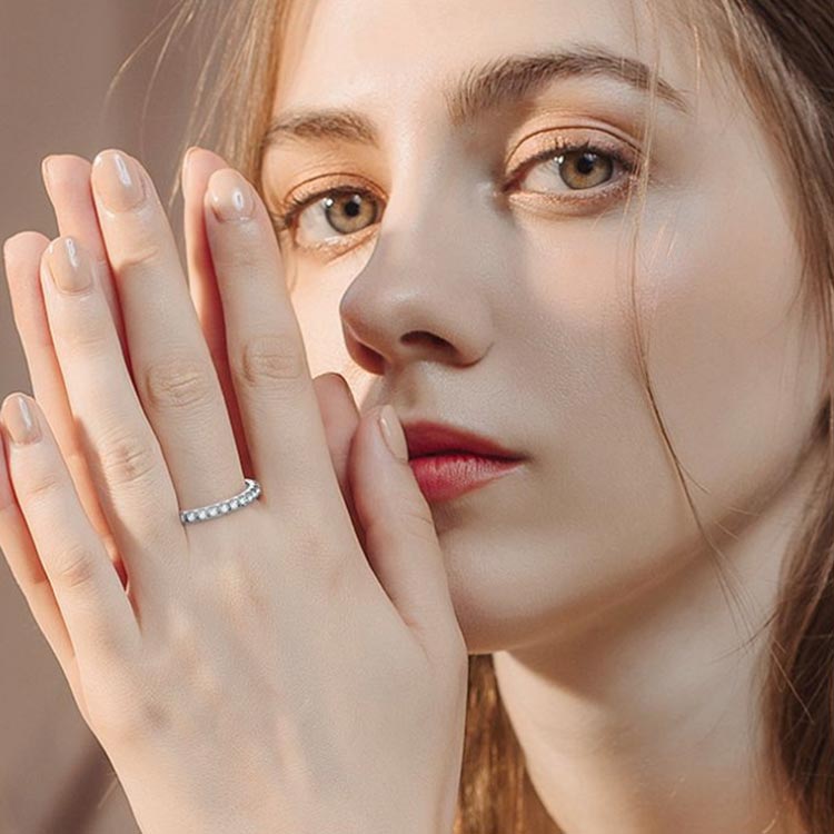 楽天市場】重ねづけ 5.5号 6号 エタニティ シルバー モアサナイト