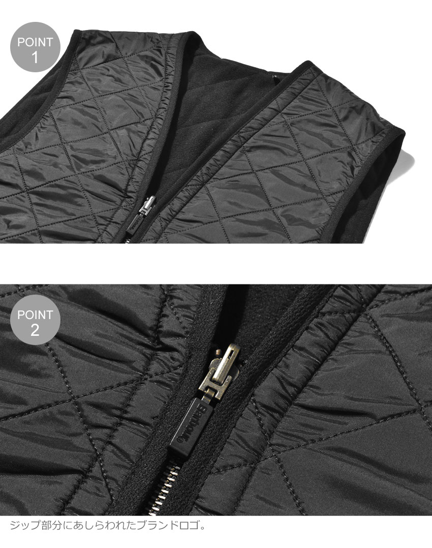 楽天市場】バブアー キルティングベスト メンズ ブラック ネイビー