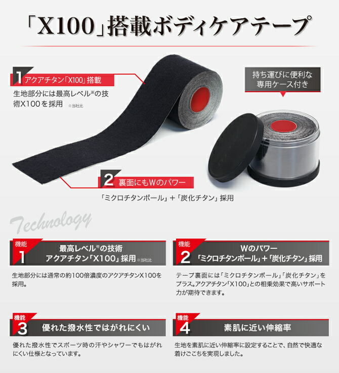 楽天市場】【在庫品】ファイテン チタンテープ X100 テーピング