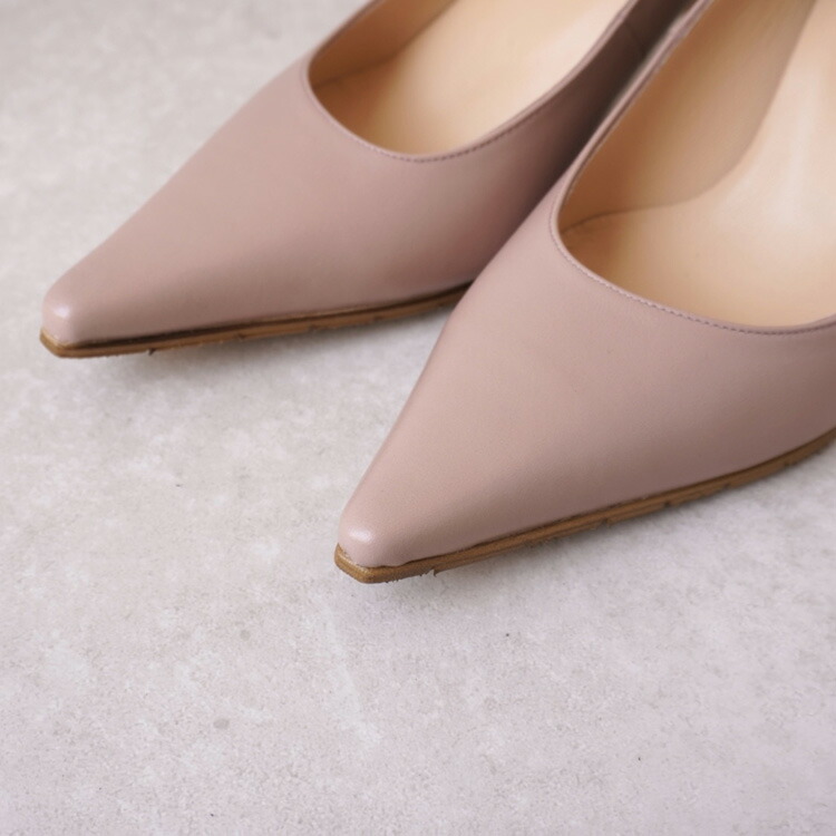 楽天市場】ポインテッドトゥパンプス／ ピンクベージュ・ 6.5cmヒール