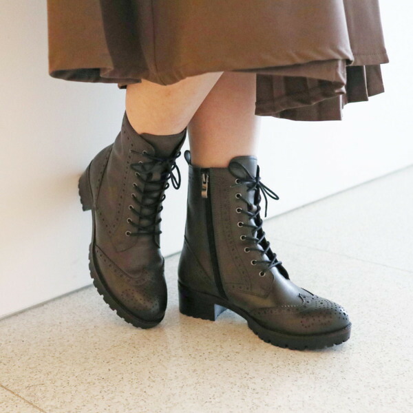 楽天市場】【本革】レースアップブーツ/21454／モードカオリ（MODE