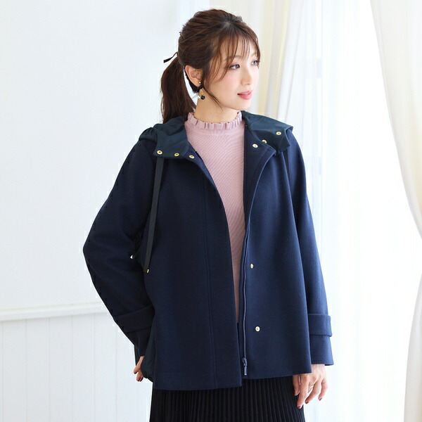 楽天市場】メルトン×ダウン切替ショートコート／ローズティアラ（Rose