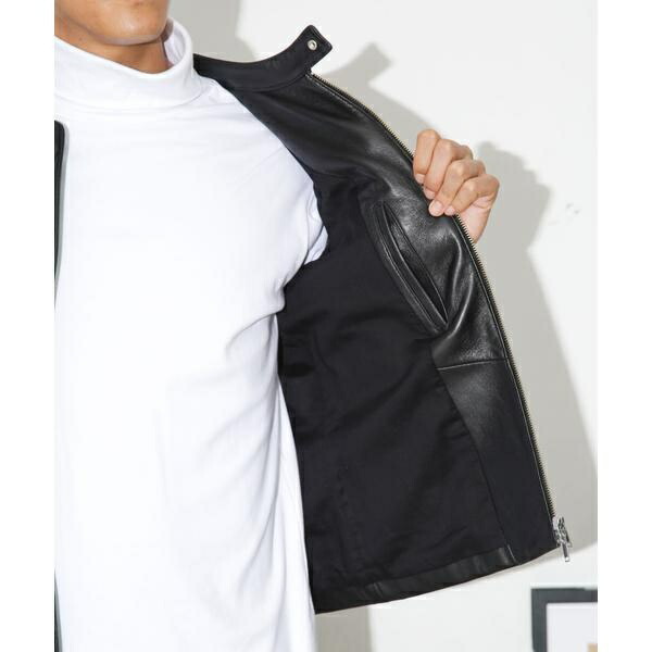 楽天市場】ラムレザーシングルライダースジャケット／ナノユニバース