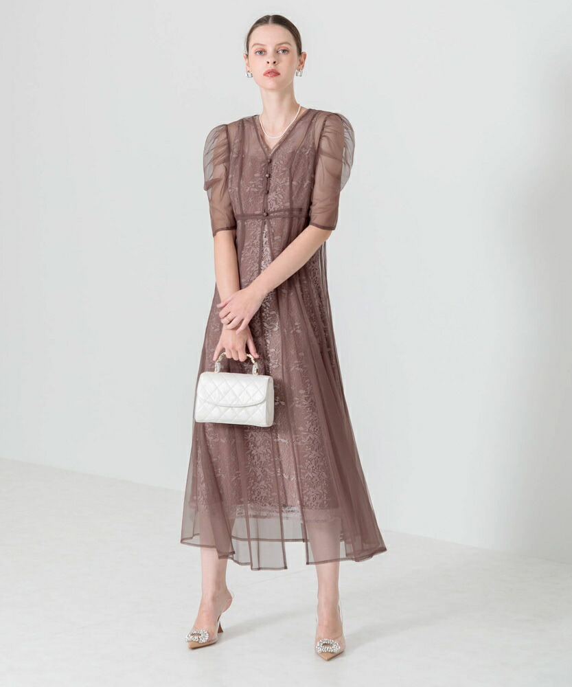 楽天市場】【LEJA】花柄総レースパフスリーブウエストリボンキャミ