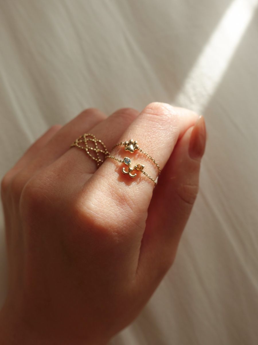 楽天市場】K10YG ゴールド チェーンリング／ ヴイエー ヴァンドーム