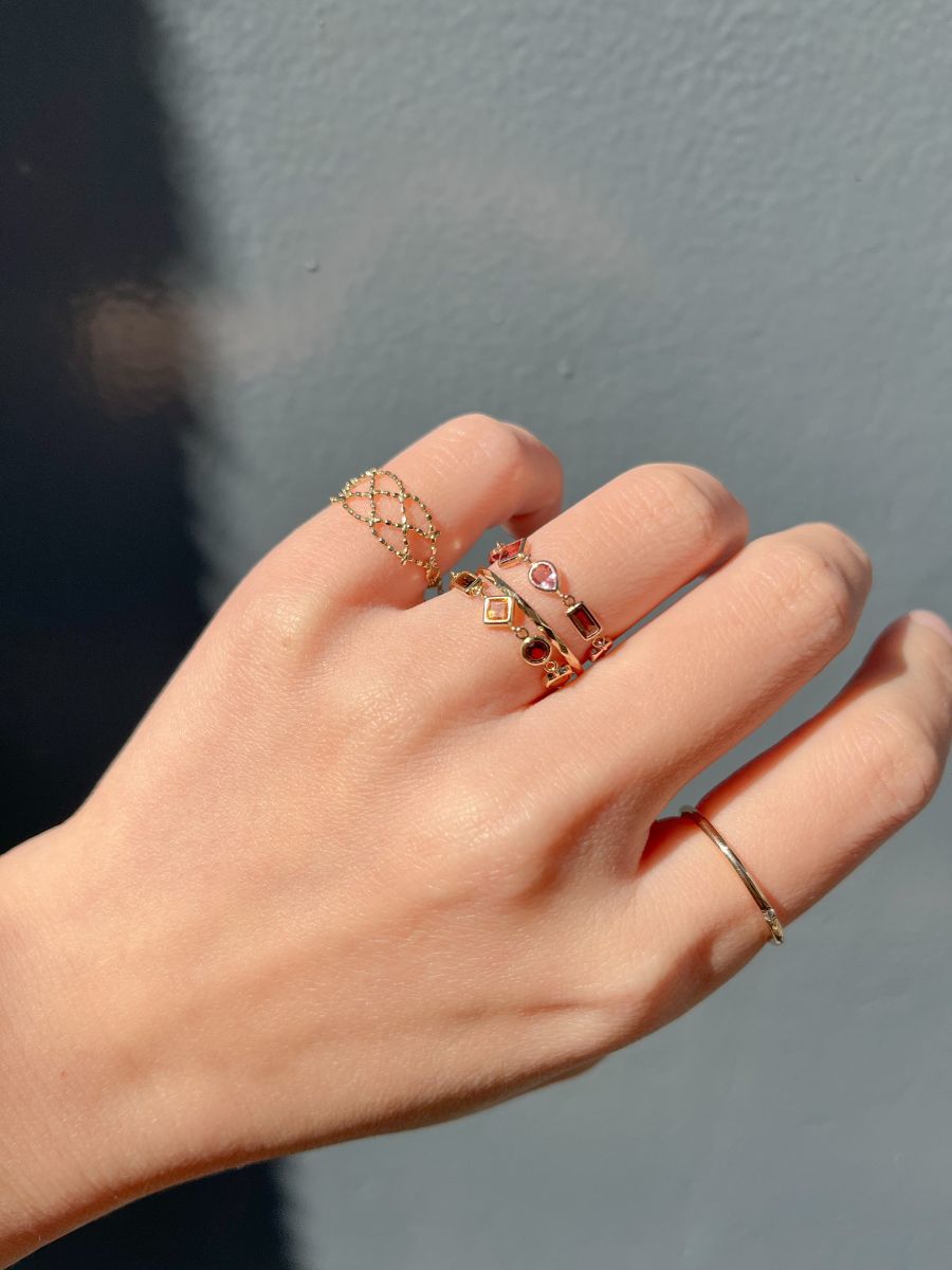 楽天市場】K10YG ゴールド チェーンリング／ ヴイエー ヴァンドーム